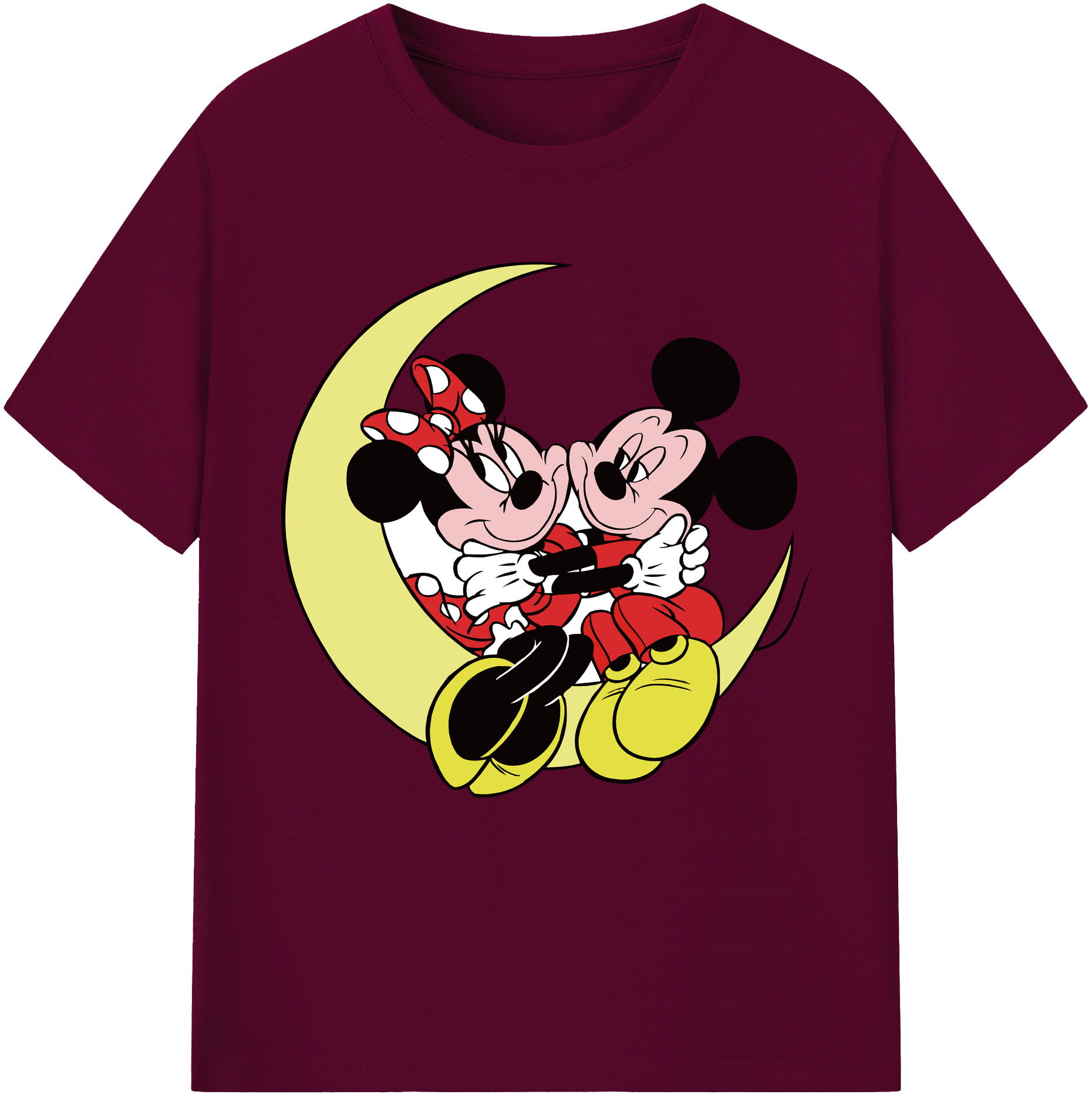 （画像用） ミッキーマウス Mickey Mouse レディースカジュアルプリントTシャツ（綿100％）